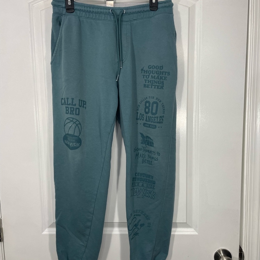 Cougar Teal Graphic Sweatpants Size Large CB-116